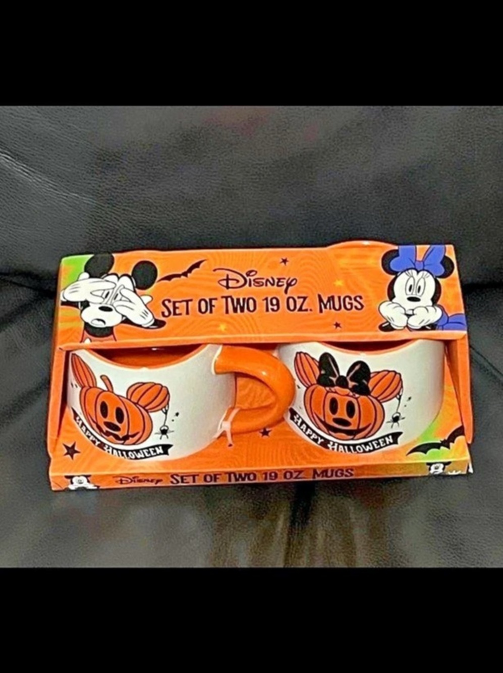 Disney Mickey and Minnie Halloween 19 oz Mugs (Set of 2) Halloween Mickey Mugs